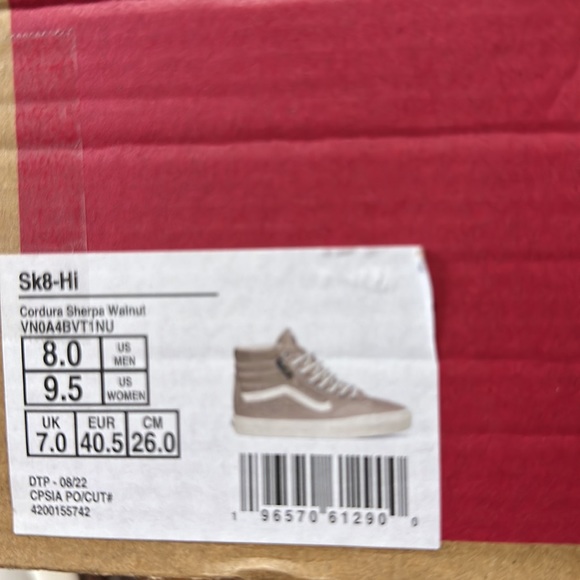 Vans SK8-Hi Cordura Sherpa Walnut men’s size8 women’s size9.5 scratch resistant - Picture 10 of 10